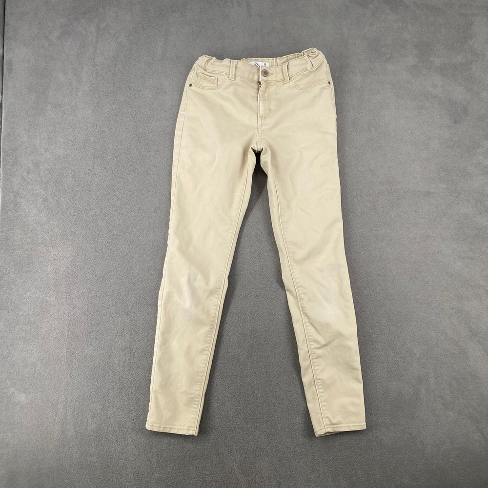 Jordache Girls Super Skinny Khaki Tan Jeans Size 16 Elastic Waist Slim Fit